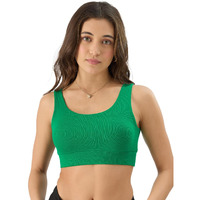 The Souled Store Solids: Kelly Green Women And Girls Pull On Cotton Blend Bralette Top