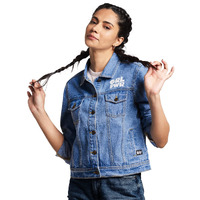 The Souled Store Women Official Powerpuff Girlsgirl Power Blue Printed Denim Jackets (X-Small)
