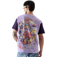The Souled Store Official F.R.I.E.N.D.S: Doodle Fusiontalent Men And Boys Regular Fit Half Sleeve Graphic Printed Cotton Purple Color T-Shirt