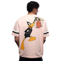 The Souled Store Official Looney Tunes: Daffy In Space Jam Men Oversized T-Shirt Pink