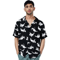 The Souled Store Men's Cartoon Regular Shirt (201418_Black