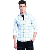 The Indian Garage Co Men's Checkered Slim Fit Casual Shirt (Sp18-Solo25-01_White M/40)