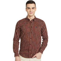The Indian Garage Co Men's Slim Shirt (0519-Sh02-37- Brown Extra Large)