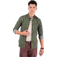 The Indian Garage Co Men's Slim Shirt (0619-Sh04-02-Olive Green_Olive Xx-Large)