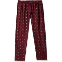 The Indian Garage Co Red Slim Fit Cotton Graphic Print Mid-Rise Lounge Pant