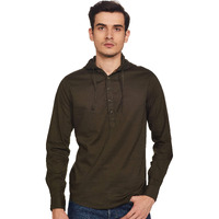 The Indian Garage Co Men's Regular Shirt (1220-Sh61-04_Olive Large)