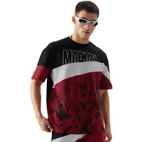 The Souled Store Official Avengers: The Heroes Mens Oversized Fit Half Sleeve Graphic Printed Cotton Multi Color T-Shirts