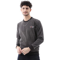 The Indian Garage Co Grey Regular Fit Striped Long Sleeve Pull On Sweatshirt