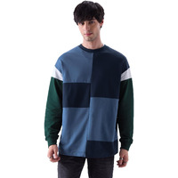 The Souled Store Official Tss Originals: Mosaic Blue Oversized Full Sleeve T-Shirts