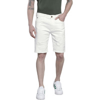 The Indian Garage Co Men Slim Fit Solid Mid-Rise Denim Shorts