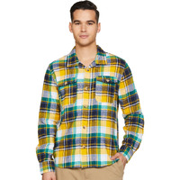 The Indian Garage Co Adult Men's Regular Fit Shirt (0921-Ovrsh113-02_Yellow L)
