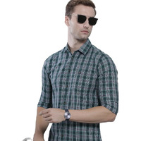 The Indian Garage Co Adult Men's Cotton Regular Fit Shirt (0921-Sh116-09_Green S)
