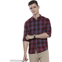 The Indian Garage Co Men's Slim Fit Shirt (0123-Shydch-36-01_Red L)