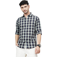 The Indian Garage Co Adult Men's Regular Fit Shirt (0721-Sh95-11_Blue M)