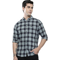 The Indian Garage Co Men's Cotton Adult Regular Fit Shirt (0721-Sh95-16_Blue Xl)