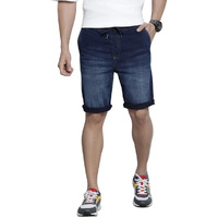 The Indian Garage Co Men Regular Fit Solid Mid-Rise Denim Shorts