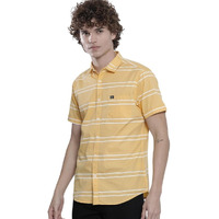 The Indian Garage Co Adult Men's Regular Fit Shirt (1021-Sh123-06_Yellow Xl)