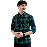 The Indian Garage Co Adult Men's Regular Fit Shirt (0921-Shrv115-05_Green L)