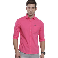 The Indian Garage Co Men's Cotton Solid Slim Fit Shirt (1121-Shpo131-29_Hyper Pink Xl)