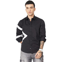 The Indian Garage Co Men's Slim Fit Shirt (1221-Shst146-01_Black 2Xl)