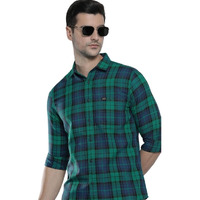 The Indian Garage Co Men's Slim Fit Shirt (1221-Sh151-37_Blue M)