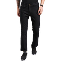 The Indian Garage Co Men Bootcut Laser Placement Print Mid-Rise Stretchable Jeans Black