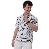 The Indian Garage Co Men's Relaxed Fit Shirt (0823-Shbcrs-10-01_White