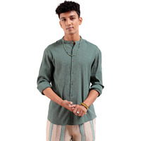 The Indian Garage Co Men's Slim Fit Shirt (0923-Shhtrs-03_Black