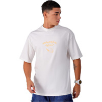 The Indian Garage Co Men Boxy Oversized Graphic Back Printed Round Neck Tshirt Optic White