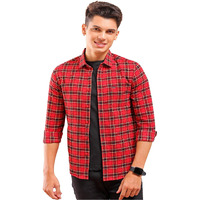 The Indian Garage Co Men's Slim Fit Shirt (1223-Shbcyd-08-03_Red