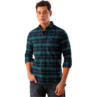 The Indian Garage Co Men Cotton Slim Fit Shirt (1223-Shbcyd-16-02_Green)
