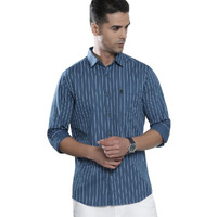 The Indian Garage Co Adult Men's Regular Fit Shirt (0722-Sh327-05_Blue 2Xl)