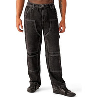 The Indian Garage Co Men Relaxed Fit Solid Mid-Rise Loose Baggy Carpenter Denim