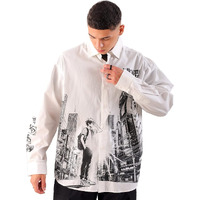The Indian Garage Co Men's Oversized Shirt (0324-Shanpr-02-01-White-S_White