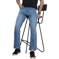 The Indian Garage Co Men Bootcut Solid Mid-Rise Stretchable Jeans Blue