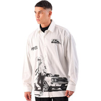 The Indian Garage Co Men Oversized Graphic Streetwear Shirt (White_M)