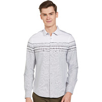 The Indian Garage Co Men's Striped Slim Fit Shirt (1122-Shpsoxyd-03-01_Grey 2Xl)