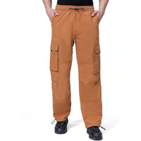 The Indian Garage Co Men Relaxed Fit Solid Mid-Rise Elasticated Cargos Dark Mustard