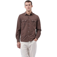 The Indian Garage Co Men's Regular Fit Shirt (1224-Shcdemst-02-2-Brown-M_Brown