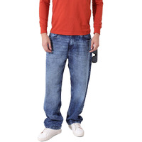 The Indian Garage Co Men Relaxed Fit Solid Mid-Rise Jeans (Dark Blue_34)