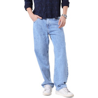 The Indian Garage Co Men's Relaxed Jeans (0125-559Etndnm-03-Light 32_Light Blue