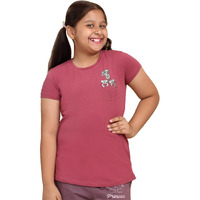 Sweet Dreams Girl's Regular Fit T-Shirt (Gt-4082Gw Flirty Maroon