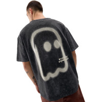 The Souled Store Patchy Mr. Soul Men And Boys Short Sleeve Round Neck Black Graphic Printed Cotton Oversized T-Shirts