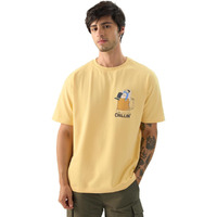 The Souled Store Explore The Unseen Men And Boys Short Sleeve Round Neck Green Embroided Cotton Oversized T-Shirts