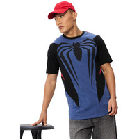 The Souled Store Official Spider-Man Originals: Spidey Sense Graphic Printed Regular Fit Cotton Short Sleeve Round Neck Drop Cut T-Shirts For Men And Boys
