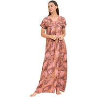 Sweet Dreams Women's Cotton Casual Nightgown (Ocw-3575_Rose_M)