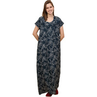 Sweet Dreams Women Printed Full Length Night Dress Green