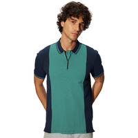 The Souled Store Cadmium Men And Boys Short Sleeves Collared Neck Color Blocked Regular Fit Zipper Polos