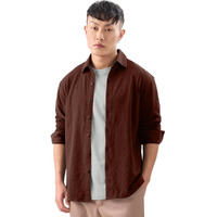 The Souled Store Magnum Men And Boys Collared Neck Long Sleeves Button Front Regular Fit Cotton Textured Shirts