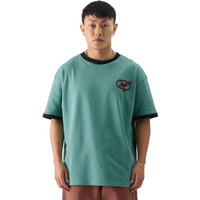 The Souled Store Official Batman: Die A Hero Men And Boys Short Sleeve Round Neck Blue Graphic Printed Cotton Oversized Fit T-Shirts Oversized T Shirts For Men Cotton Casual Half Sleeves Baggy Loose